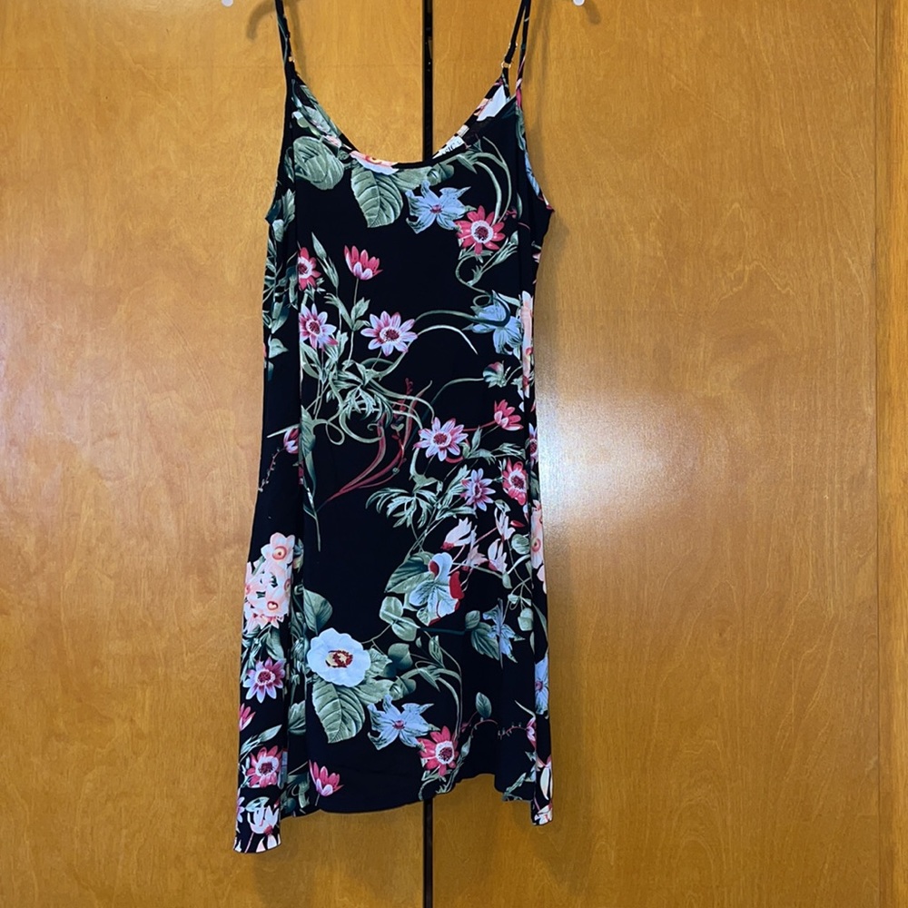 Ms Basic Large Floral Spaghetti String Mini Dress - Picture 3 of 13